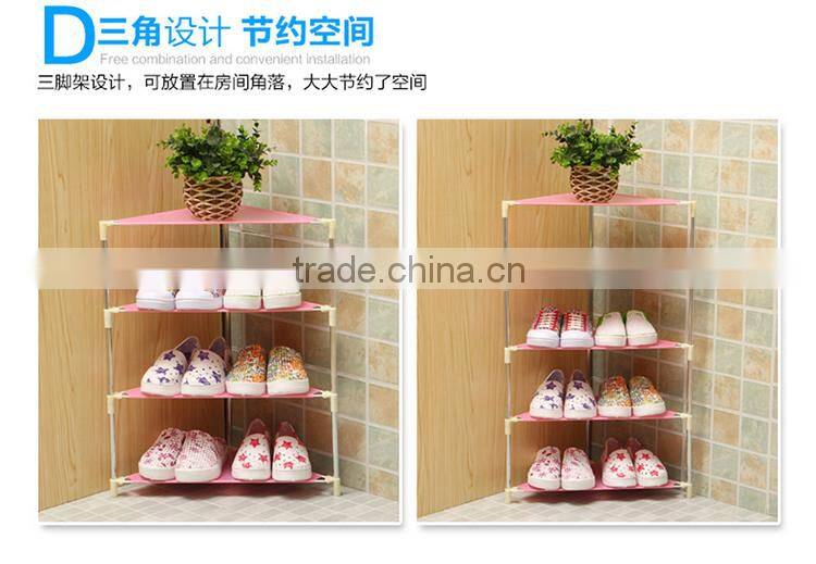 Simple corner plastic storage shoe rack