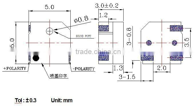 SMT5030 High Quality passive SMD magnetic buzzer (FBELE)