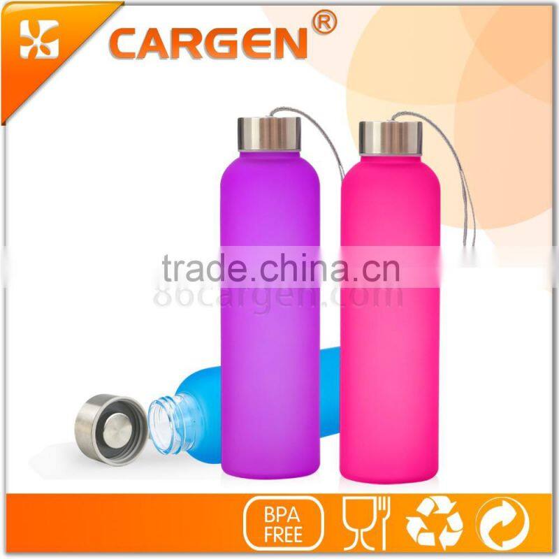 High tech colorful frosted eco glass drink bottle