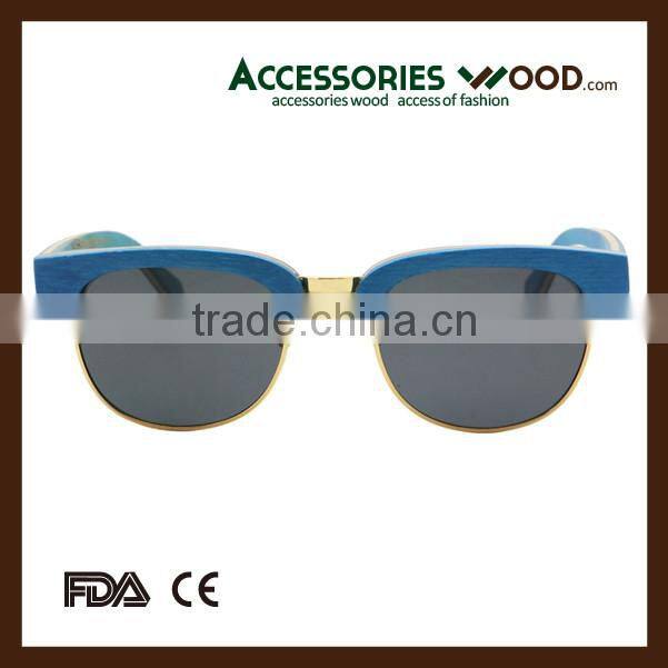 wood sunglasses half frame unisex wooden sun glasses