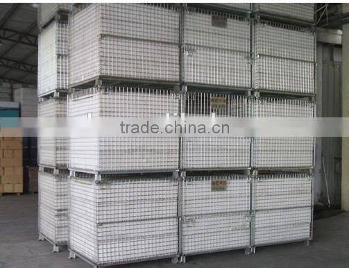 RH-C-U03 Steel Stacking Wire Container With Top Cap, Mesh Container