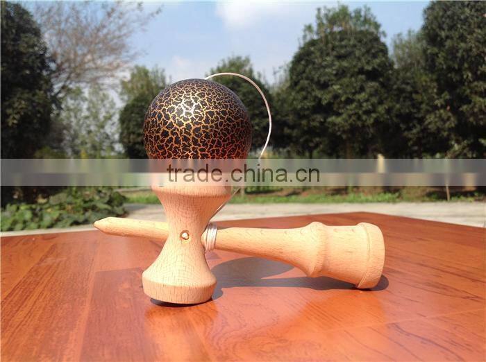 Matt golden with black crack kendama custom,factory direct custom kendama