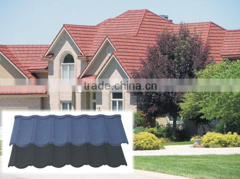 Popular shingle type colorful stone metal roof