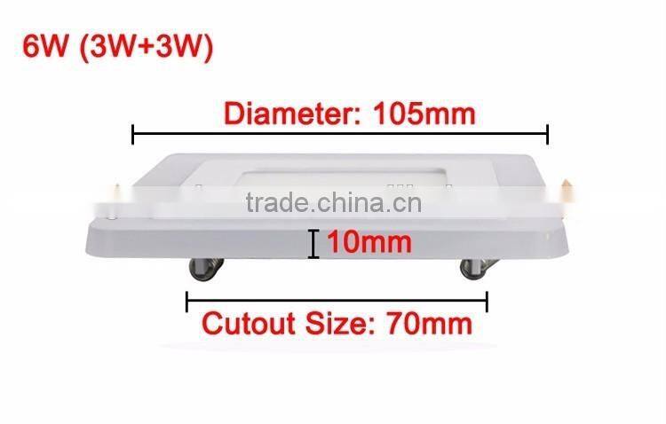 New Design 3 Modes Round Square recessed led Panel Down Light 16W