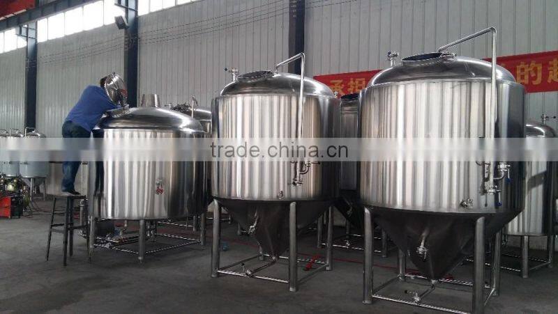 steam heating microbrewery 1000l with 304 stainless steel 2000l conical fermenter