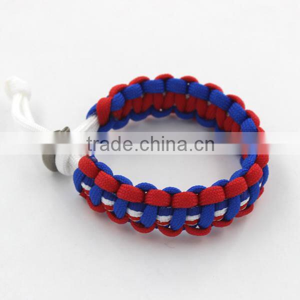 fashion national paracord bracelet with metal closure