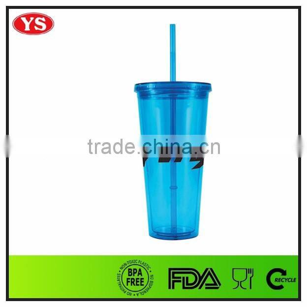 22oz double wall custom plastic tumbler with heat-transfer printing logo