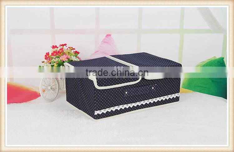 Two lids non-woven storage box with division inside