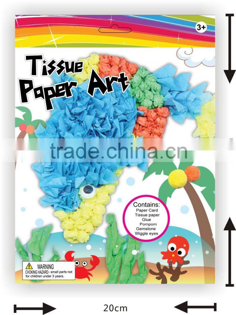 New Tissue Paper Art for kids-Fish, DIY Crafts
