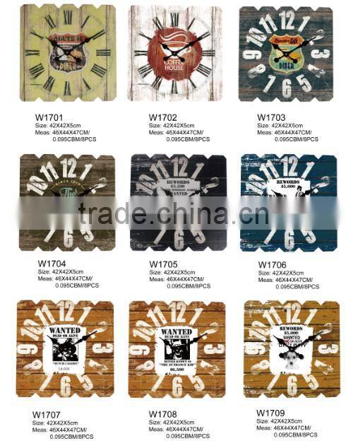 ventige wood art wall clock