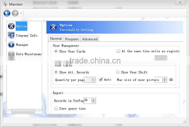 Popular 3.2 inch TFT network TCP/IP biometric fingerprint time attendance system