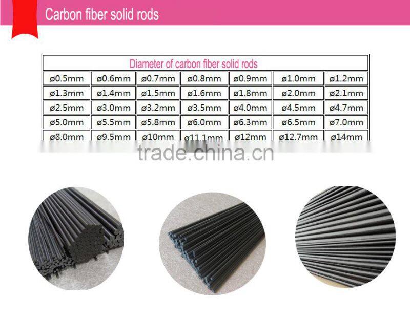 China supply top quality high strength flexible carbon fiber rod for sale with low price