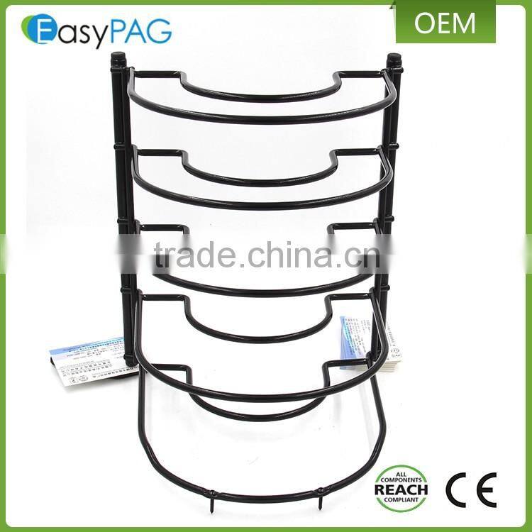 Kitchen ware storage metal 5 tire pan organizer rack