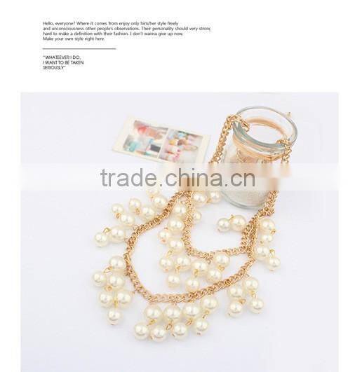 Hot Selling White Pearl Choker Vintage Pendant Statement Necklace Women Necklaces & Pendants Fashion Necklaces for Women 2014