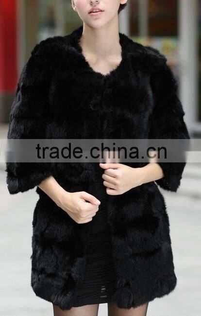 Fancy Graceful Women Fur Winter Coat Knitted Sheep Coat