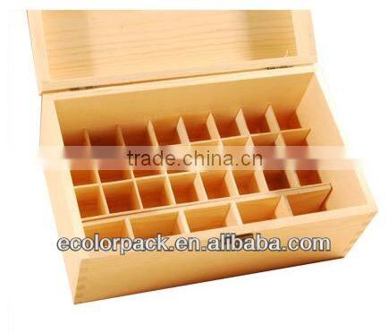 Natural Light Pine Wood 24pcs Storage Box Essential Oils