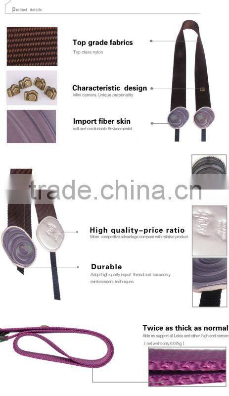 Factory supply LYNCA LM series fashion colorful camera shoulder strap with lens coffea pattern