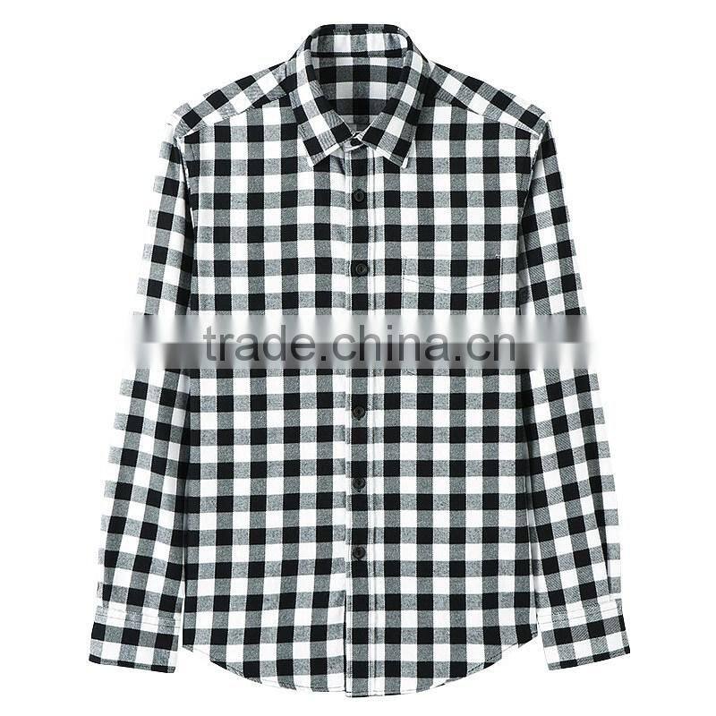 Mens Plaid Shirt Long Sleeve Shirt Heavy Cotton Flannel Shirt