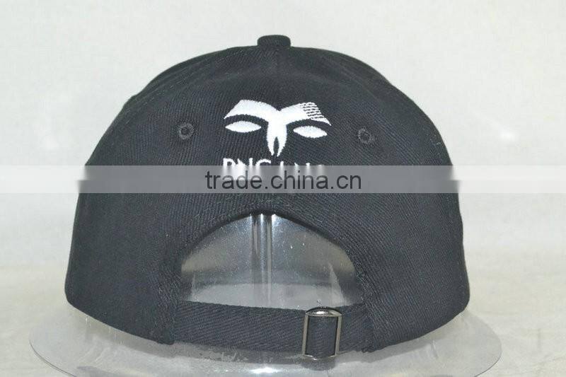 Professional custom black stitching material is 100% cotton,front logo embroidery, 58 cm size