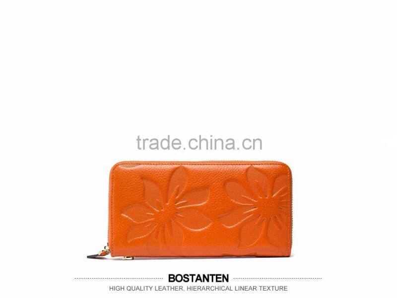 hand bag wallet women zipper genuine leather wallet with cell phone and coin pocket