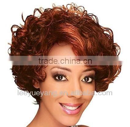 Best selling short burgundy small curly hair wig in America