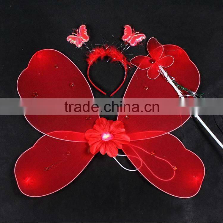 Wholesale Child Costume Accessories Fairy Wings & Halo Butterfly Girls Fairy Halloween Costume Wings , Free Shipping