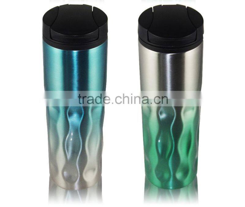 Custom double wall coffee travel mug, wholesale stainless steel custom coffee cup mug