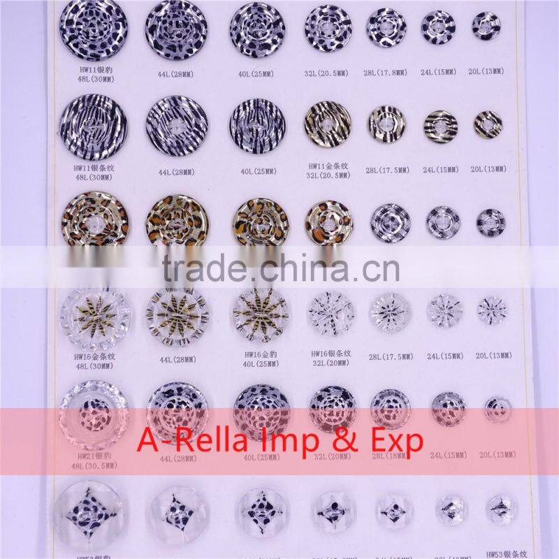 acrylic buttons in different shapes