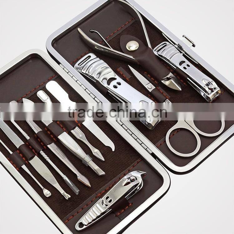 Bonvatt 12pcs Manicure Set Tools Stainless Steel Pruning Care Set mens manicure set