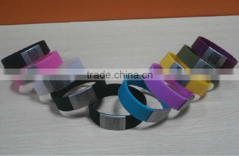 Stainless Steel Silicone ID Bracelet Silicone Metal Bracelet