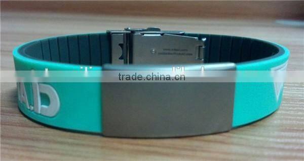 Promotional eco-friendly wristband custom silicone id bracelets for men