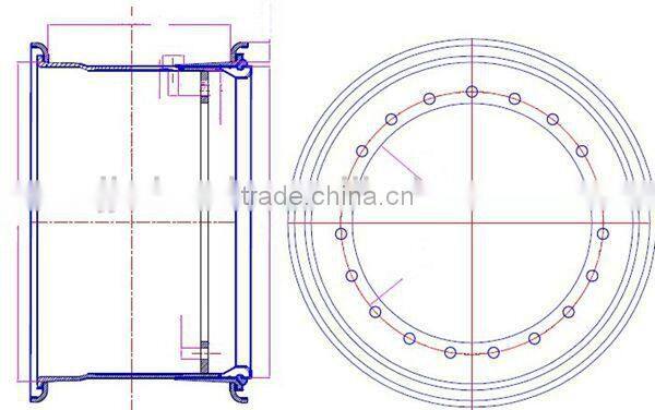 8.00V-20 Jiujiu truck steel wheels