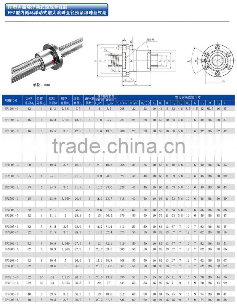 FF Type grinding ball screw