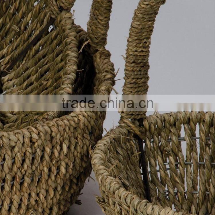 Set of 3 seagrass woven hanging basket flower decorative gift basket