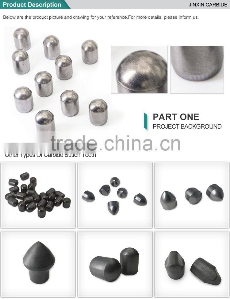 tungsten/cemented carbide buttons bits tips of YG11C grade for mining industry