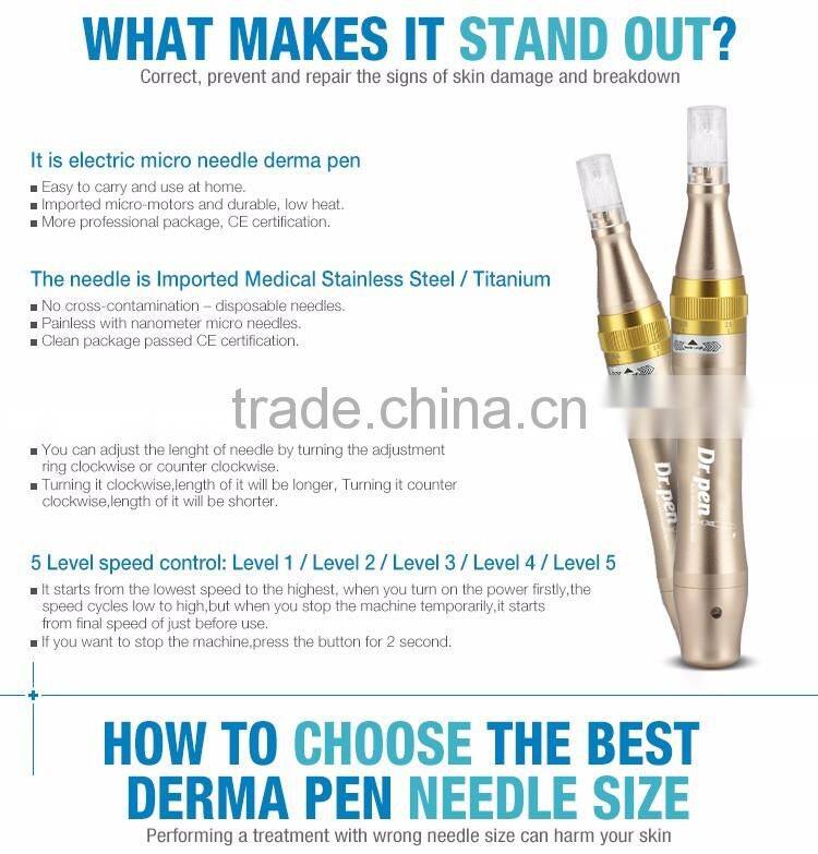 2017 Hot sale rechargeable derma pen Dr.pen M5 electric dermapen Microneedling Dermapen with Needles Cartridges