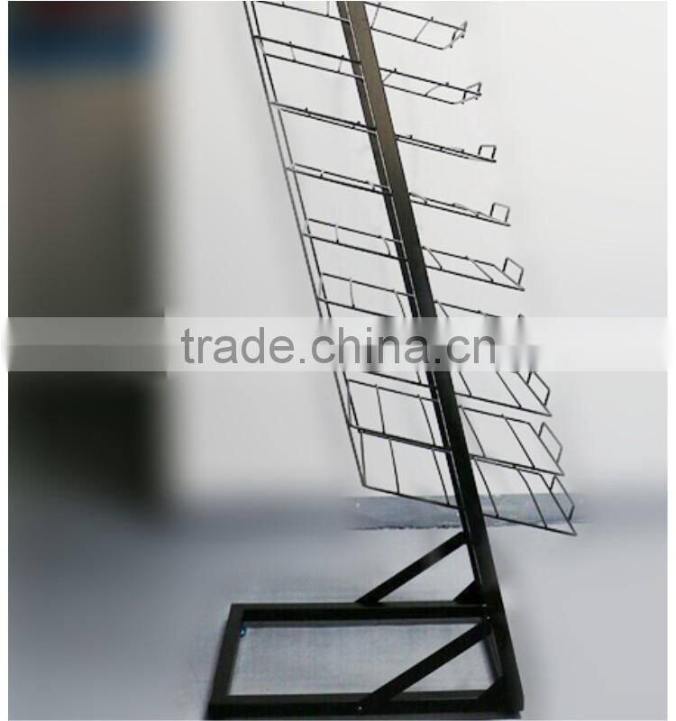 Floor-standing multi-tier customized carpet sample dsiplay rack