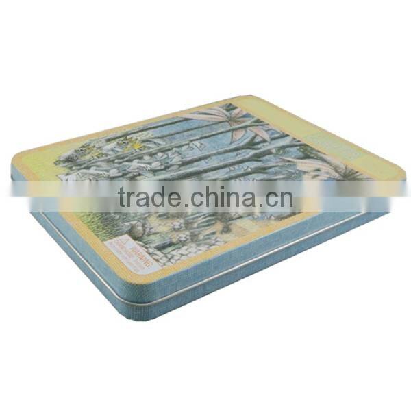 rectangular thin metal tin box