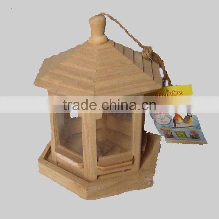 New unfinished bird feeder , Custom wooden bird house with hanging