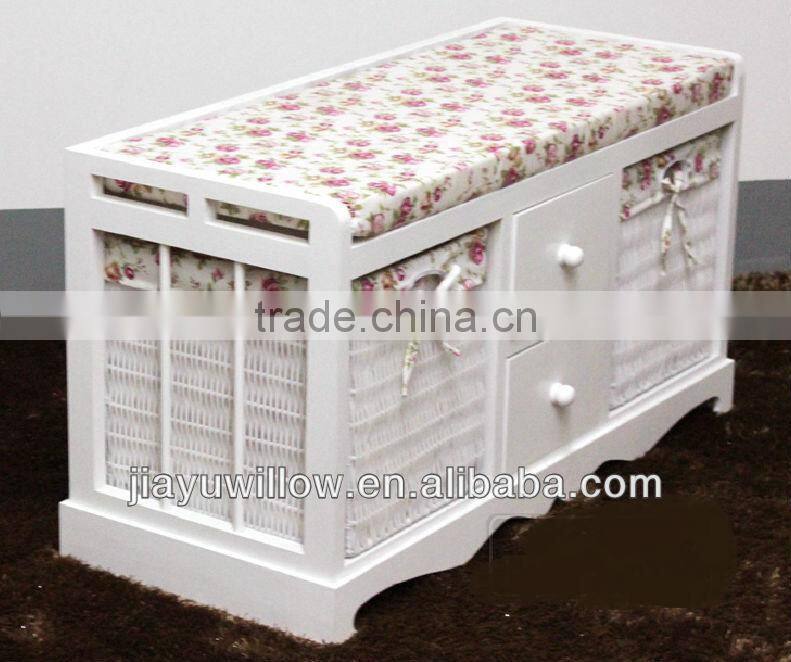 HOT pearl white europe import wood shoe stool living room furniture from china