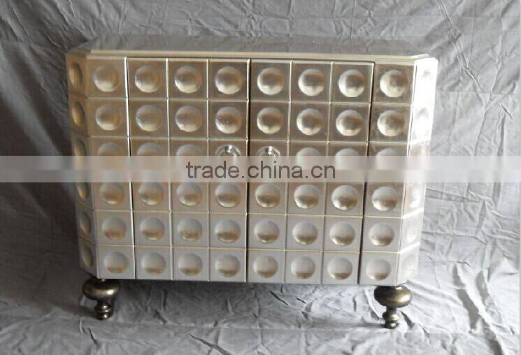 Elegant Noble Style Silver Living Room Furniture Wood Cabinet Corner Designs