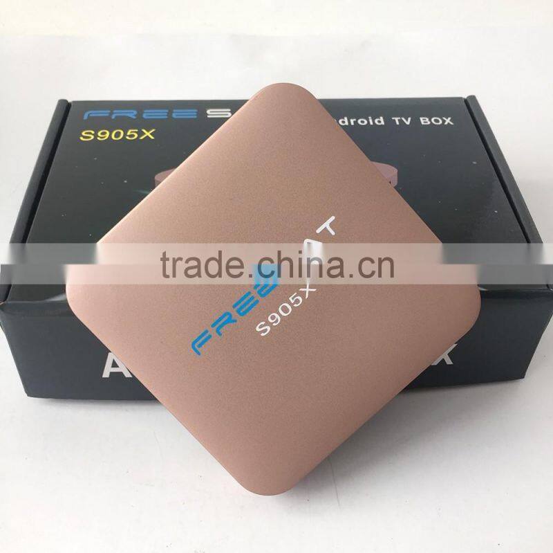 2016 Latest Android 6.0 Amlogic S905X Freesat 2GB+8GB Powerful Android TV Box Internet OTT TV Box For Wholesale
