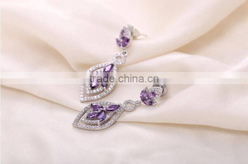 Wholesale Stock Small Order Fashion Women Alice Garden Long Zircon Earrings