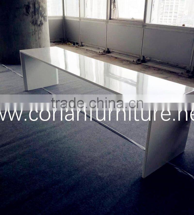 High quality Corian made office desk slim long bench