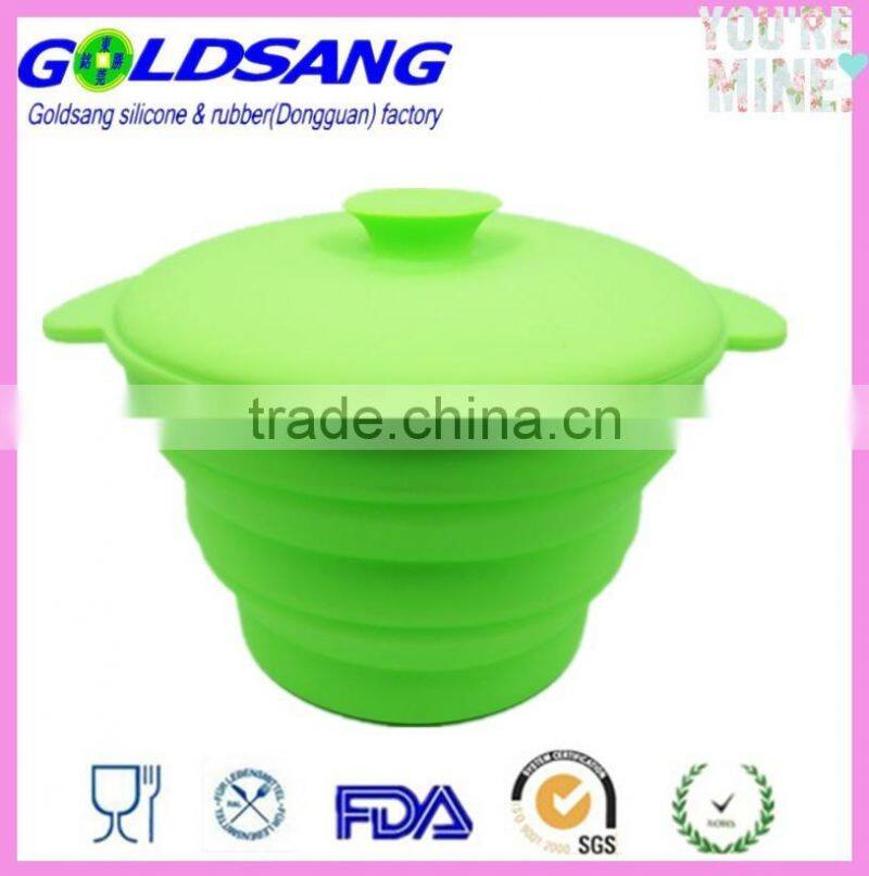 Multifunction silicone camping folding bowl
