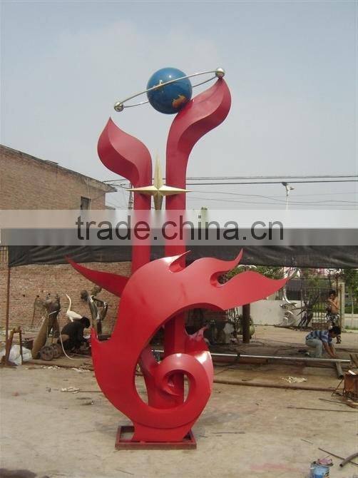 Large Outdoor square stainless steel modern sculpture