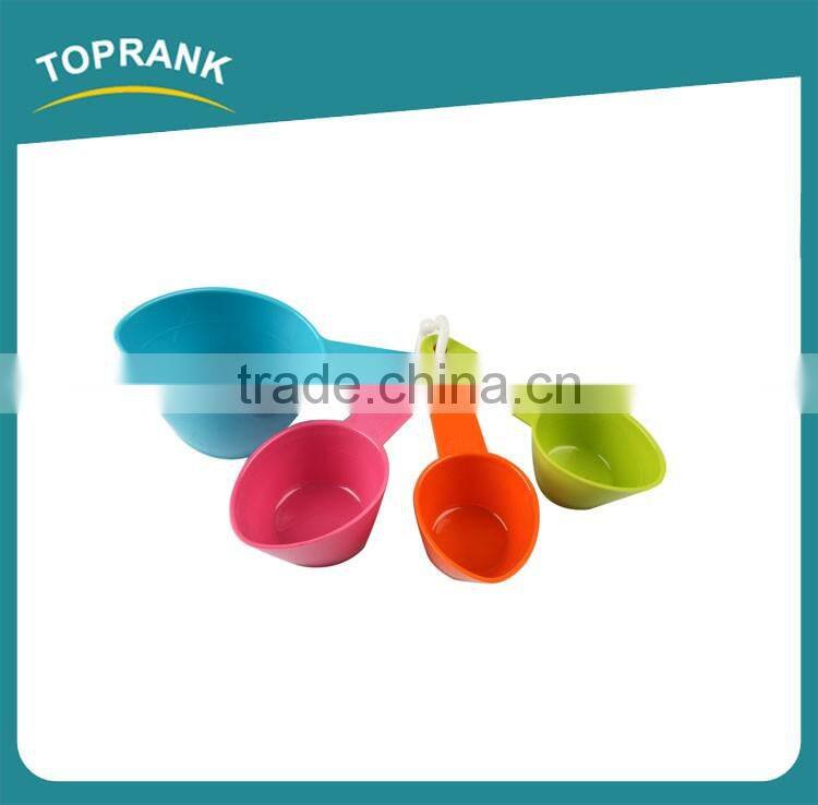 Toprank Colorful 4Pcs Measuring Cups and Spoons Set Plastic Measuring Tea Coffee Spoons In Various Sizes Measuring Scoop Set