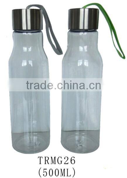 Eco-friendly clear plastic kids drinking water bottle with straw
