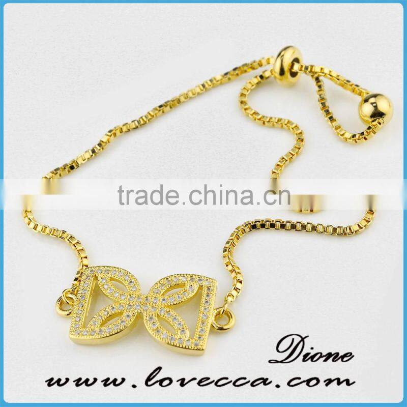 New arrival 24k real gold real platinum Cubic Zirconia jewelry Micro Pave bracelet