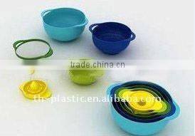 plastic 5PCS Multi-colored mixing salad bowl set